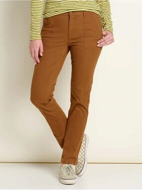 Toad & Co Earthworks Slim Straight Tan Pants